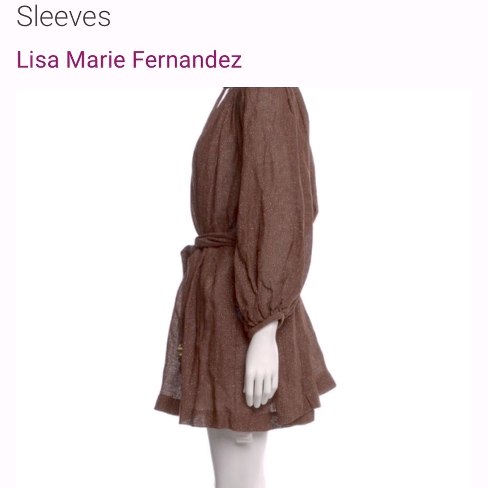 Lisa Marie Fernandez Elegant Brown Dress with Gold Accents (glitters)NWOT